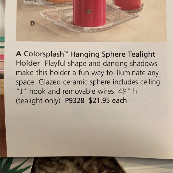 PARTYLITE Colorsplash hanging sphere tealight - Picture 3 of 3